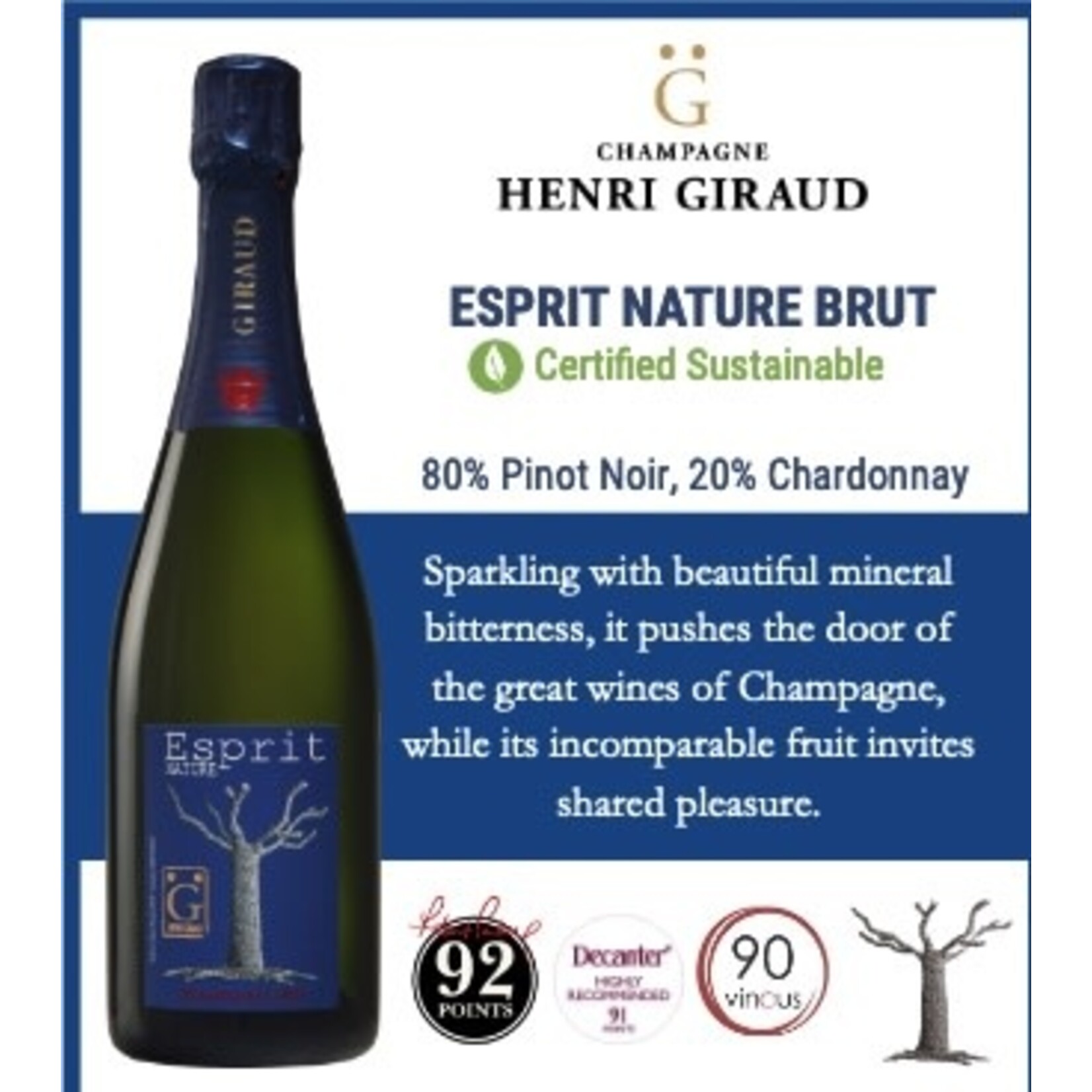 Sparkling Henri Giraud Esprit Brut Nature Champagne NV