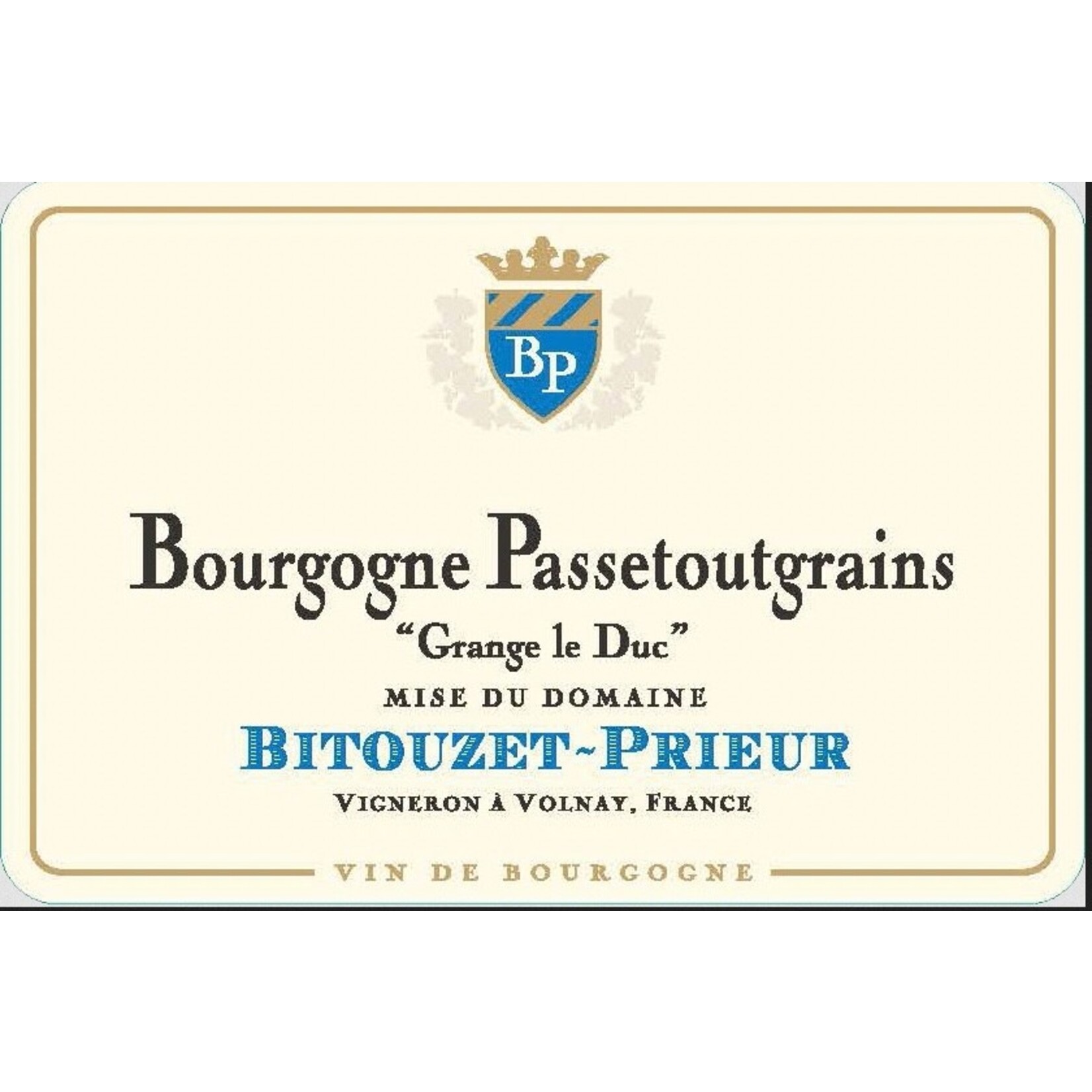 Wine Domaine Bitouzet-Prieur Bourgogne-Passetoutgrains, “Grange le Duc” 2022