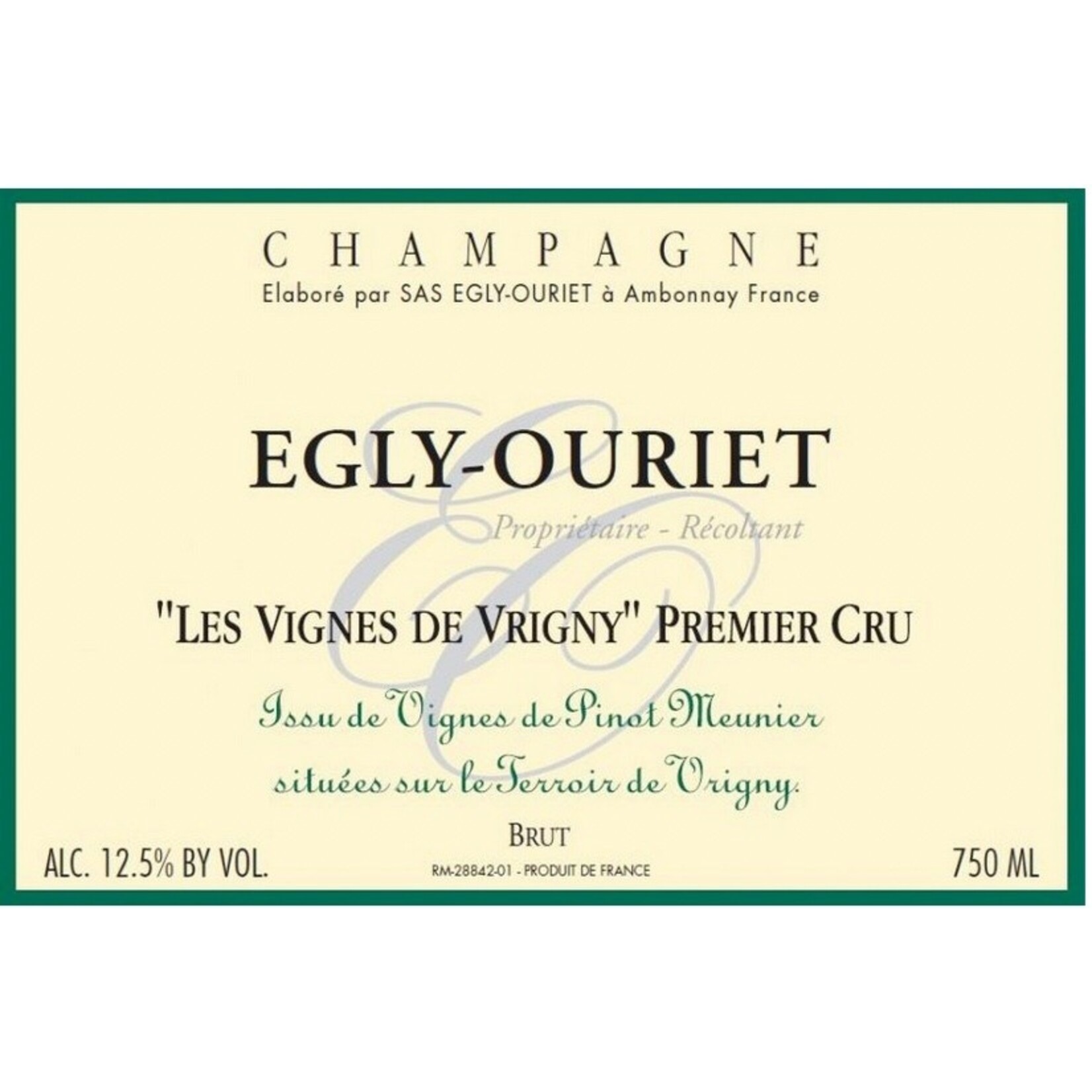 Sparkling Egly-Ouriet Champagne Les Vignes de Vrigny Premier Cru NV