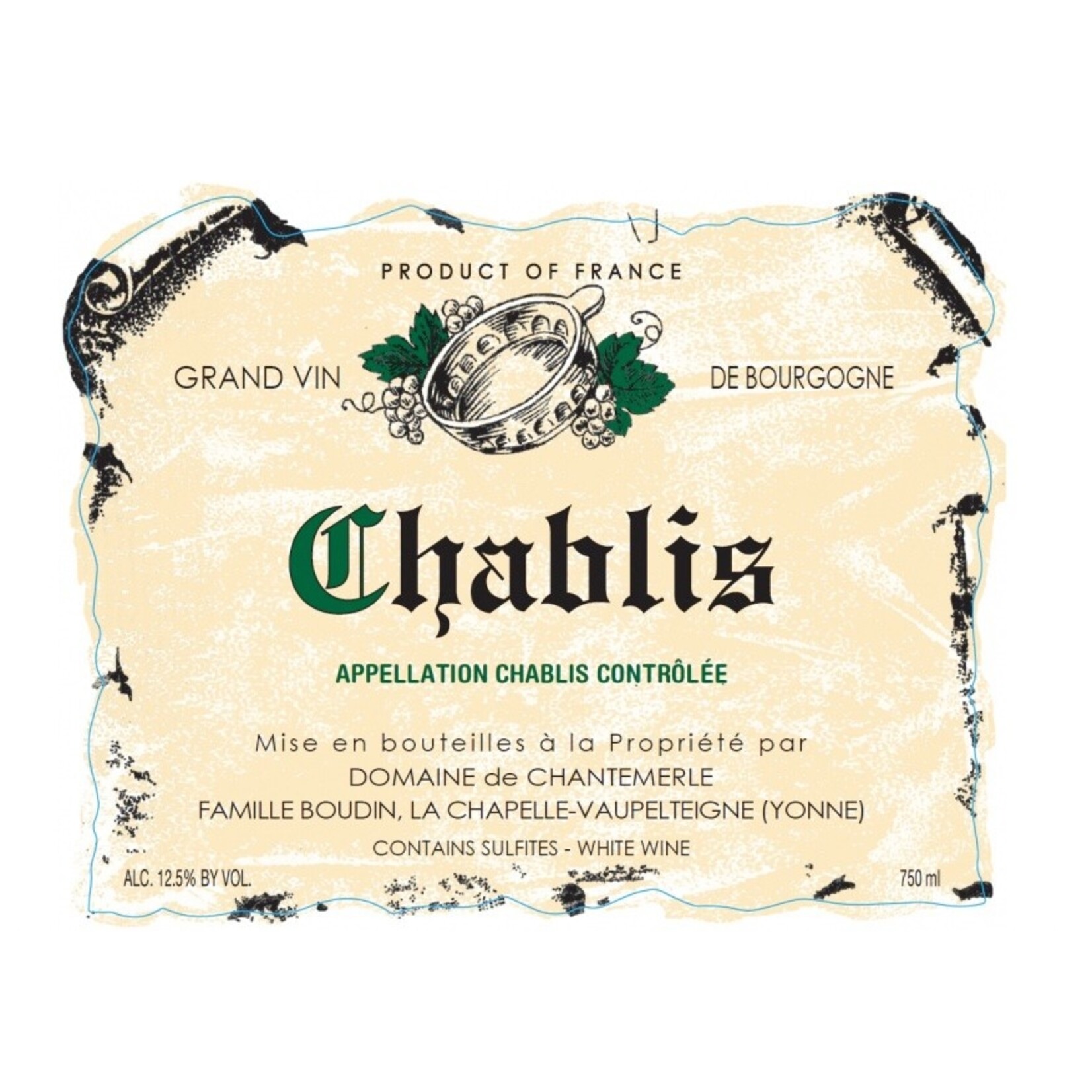 Wine Domaine Chantemerle Famille Boudin Chablis 2023