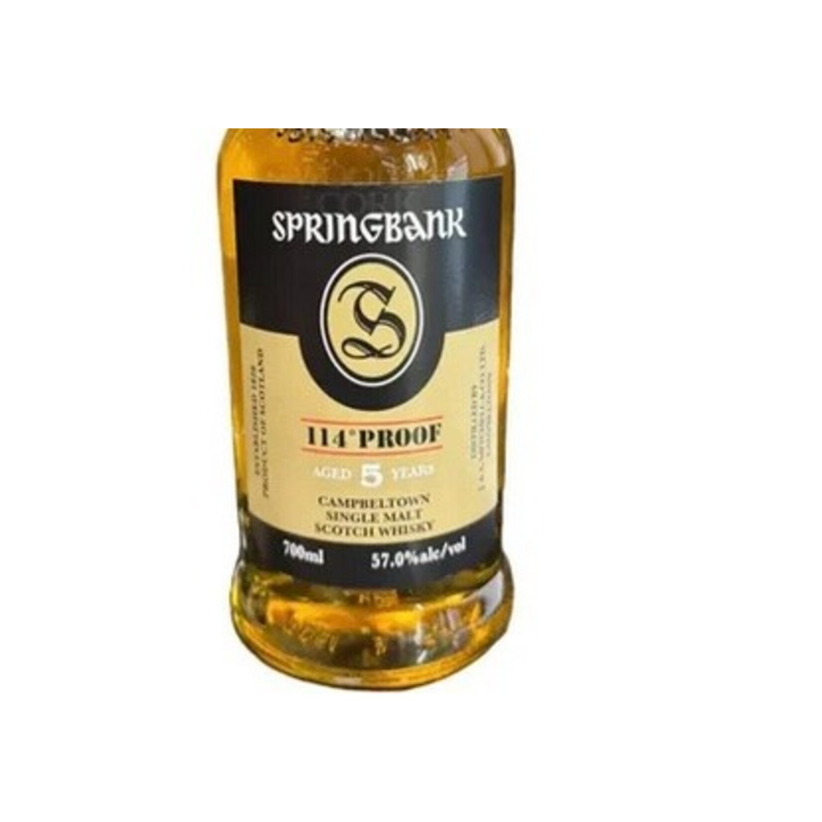 Spirits Springbank 114 Proof Aged 5 Years Campbeltown Single Malt Scotch Whisky
