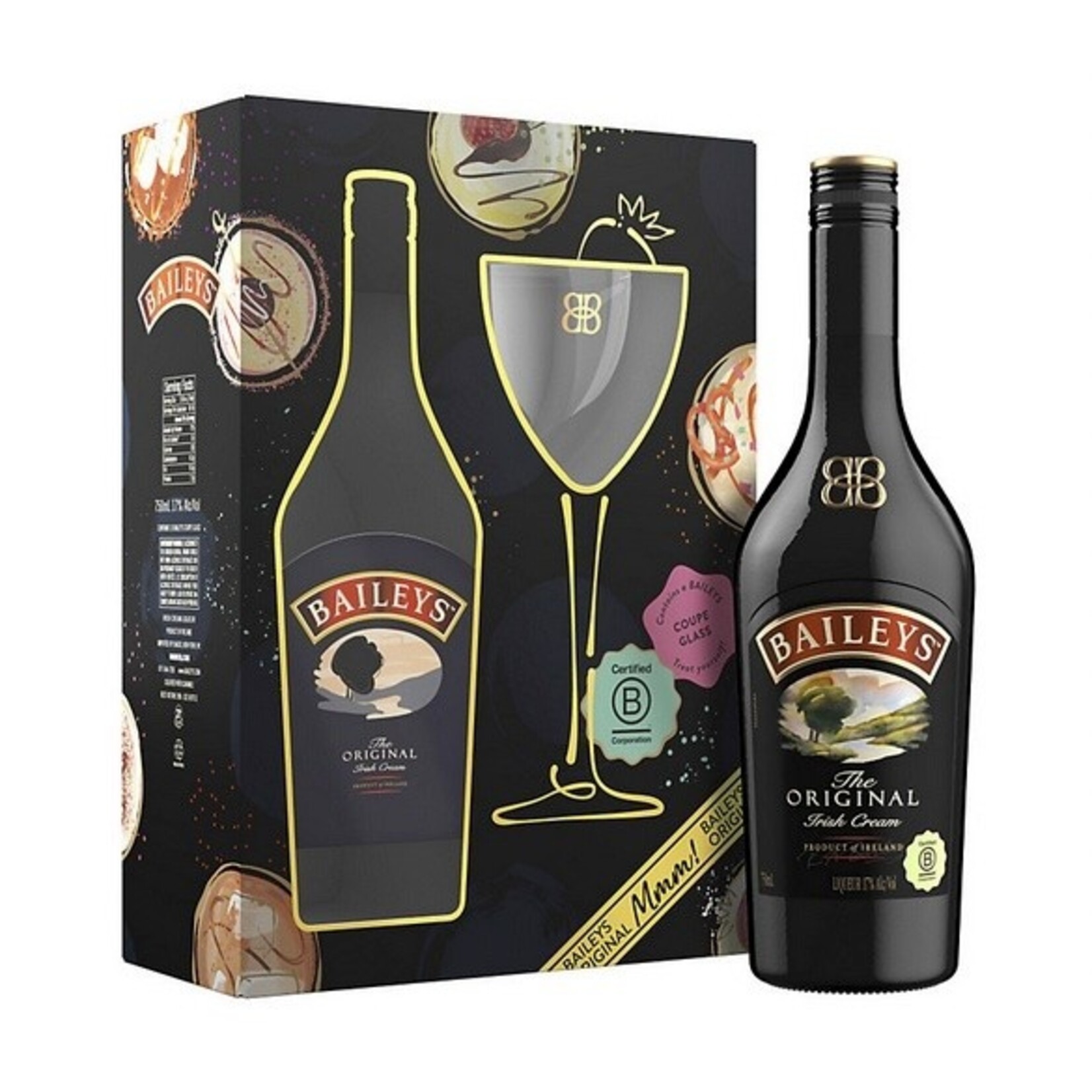 Spirits Baileys Irish Cream Liqueur the Original Giftpack  w/ Coupe Glass