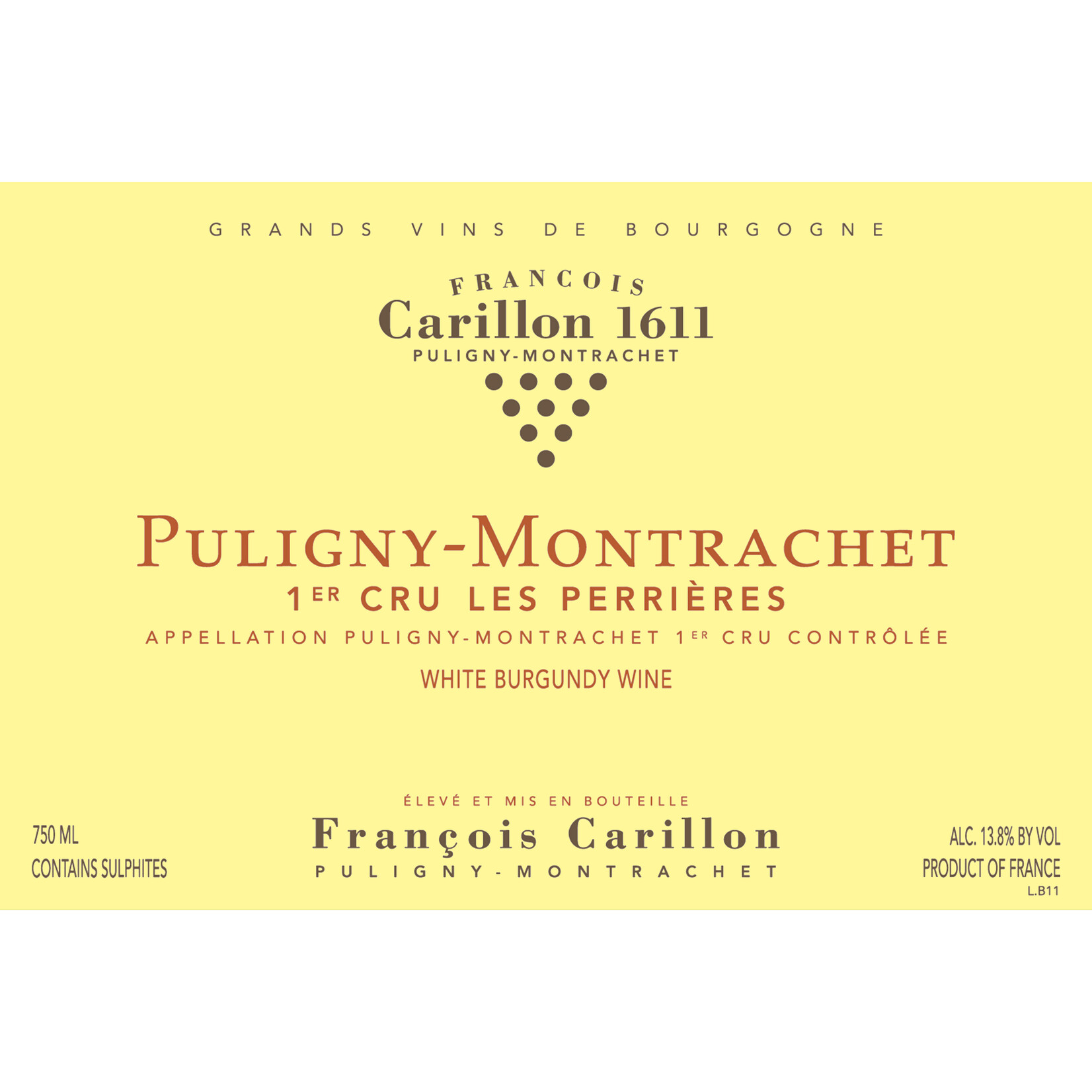 Wine François Carillon 'Les Perrières' Puligny-Montrachet 1er Cru 2023
