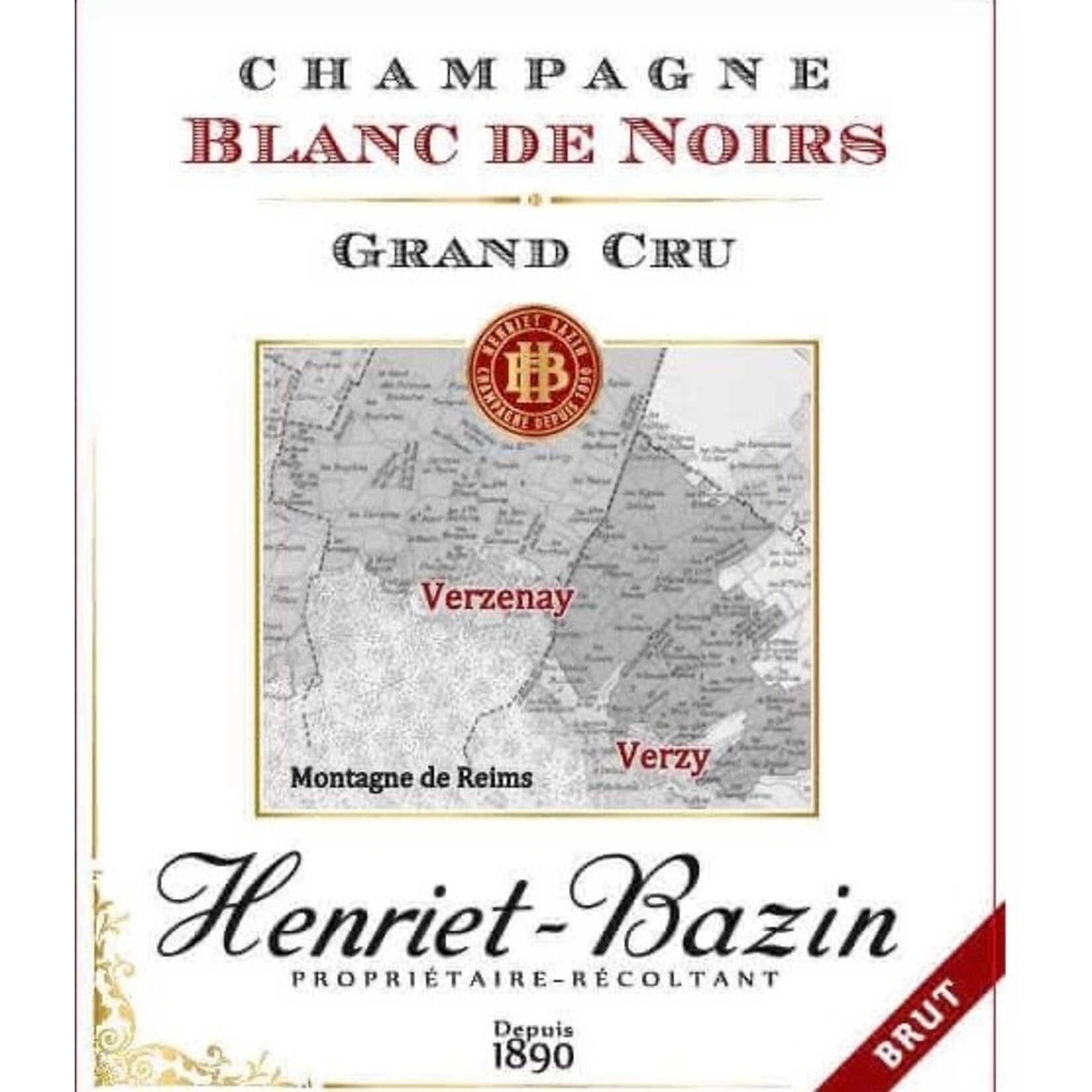 Sparkling Henriot Bazin Blanc de Noirs Extra Brut Grand Cru NV