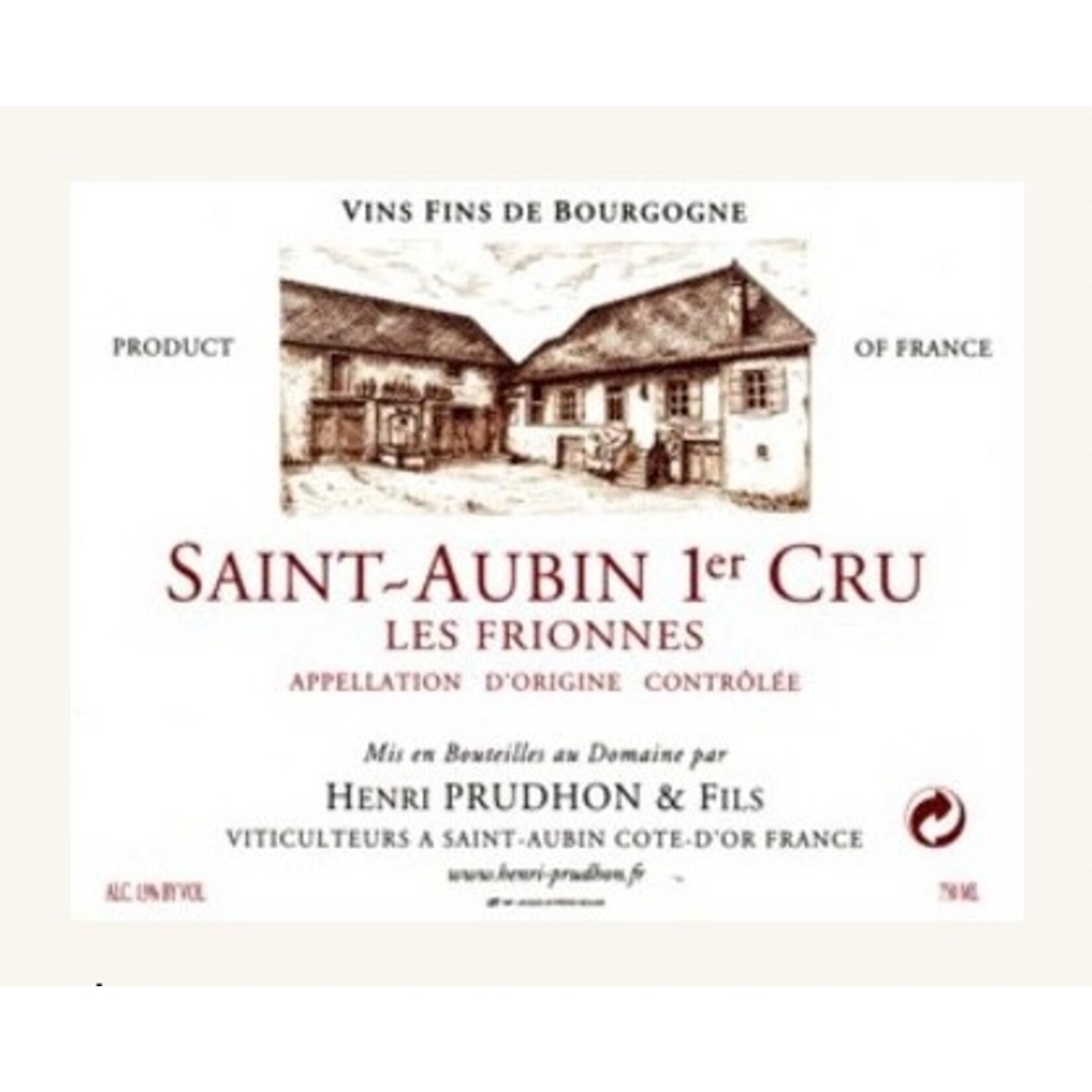 Wine Henri Prudhon & Fils Saint Aubin Rouge Premier Cru Les Frionnes 2021