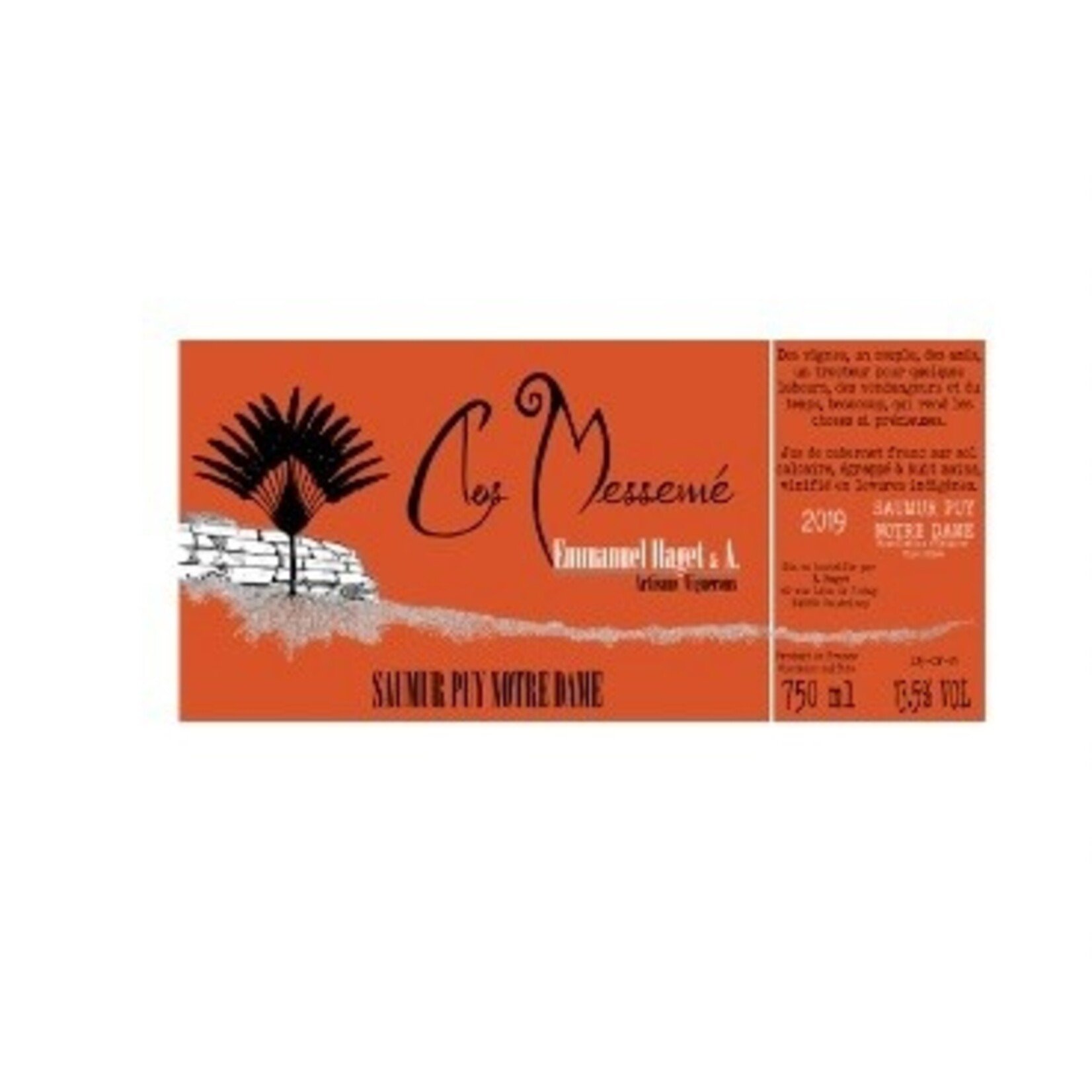 Wine Emmanuel Haget Saumur Puy Notre Dame Clos Messeme 2023