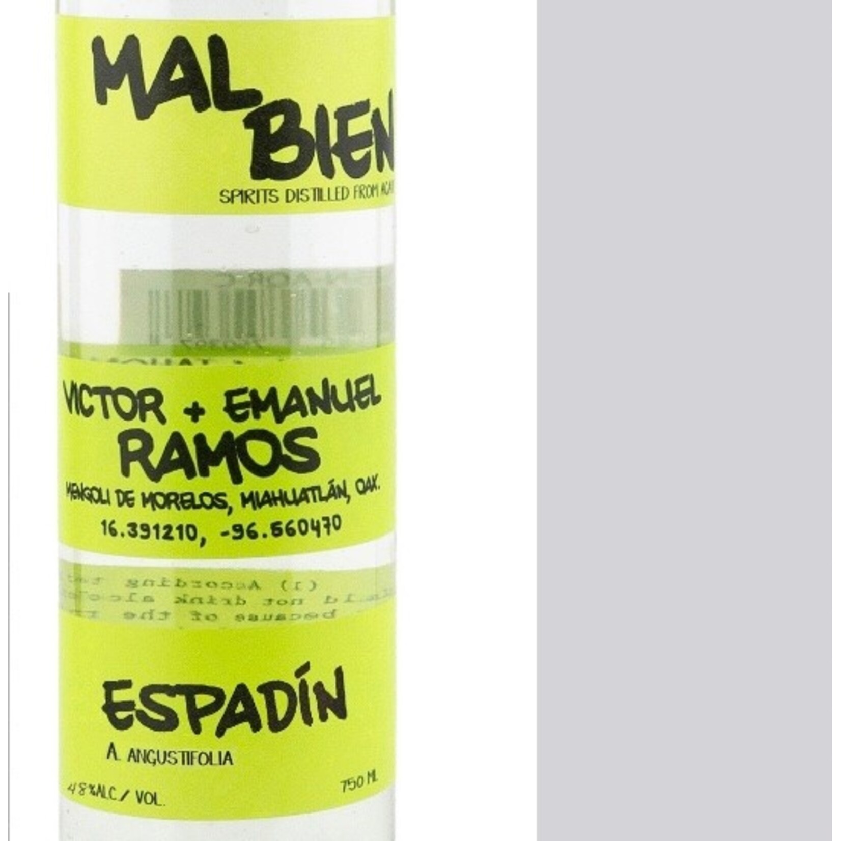 Spirits Mal Bien Mezcal Espadin Ramos 750ml