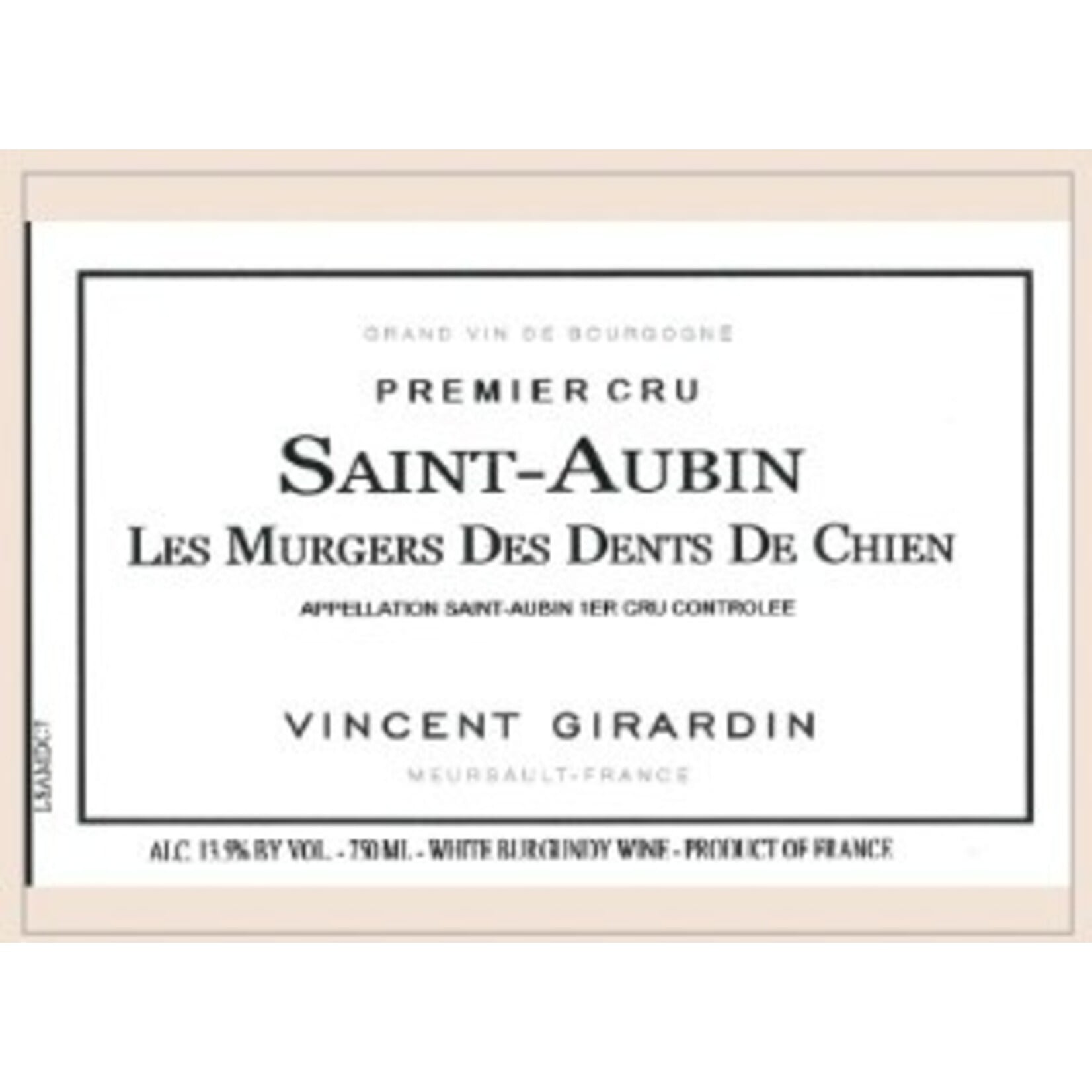 Wine Vincent Girardin Saint Aubin Premier Cru Les Murgers des Dents de Chien 2022