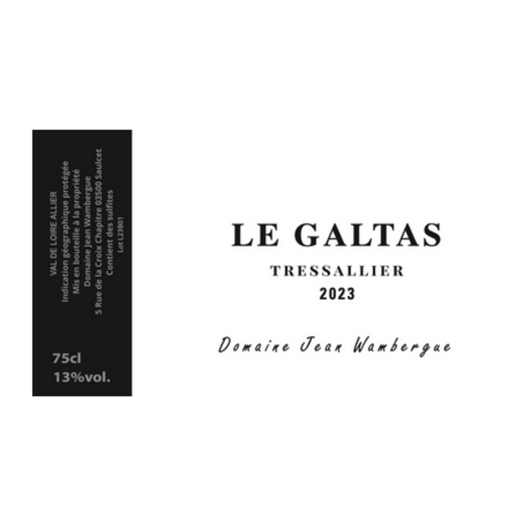 Wine Domaine Jean Wambergue 'Le Galtas' Tressallier 2024