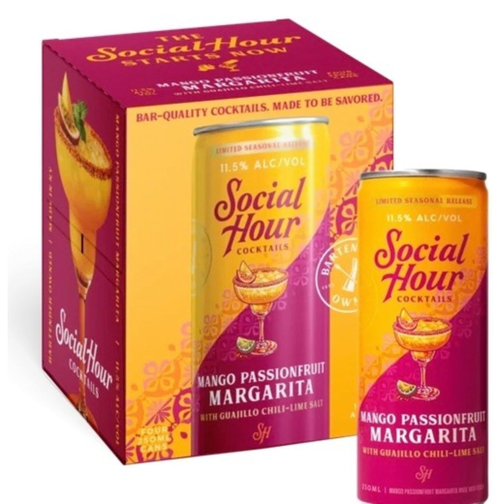 Spirits Social Hour Cocktails Mango Passionfruit Margarita Can 250ml