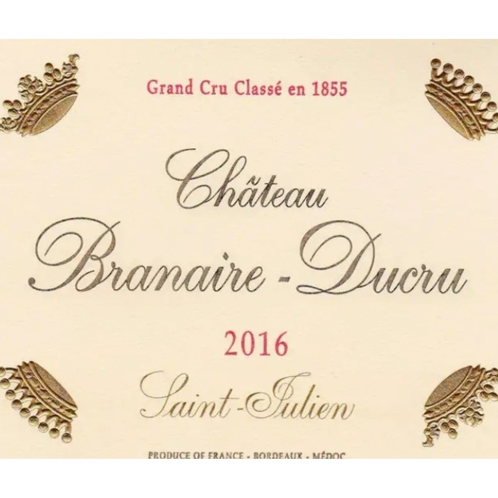 Wine Chateau Branaire Ducru Saint Julien 2016