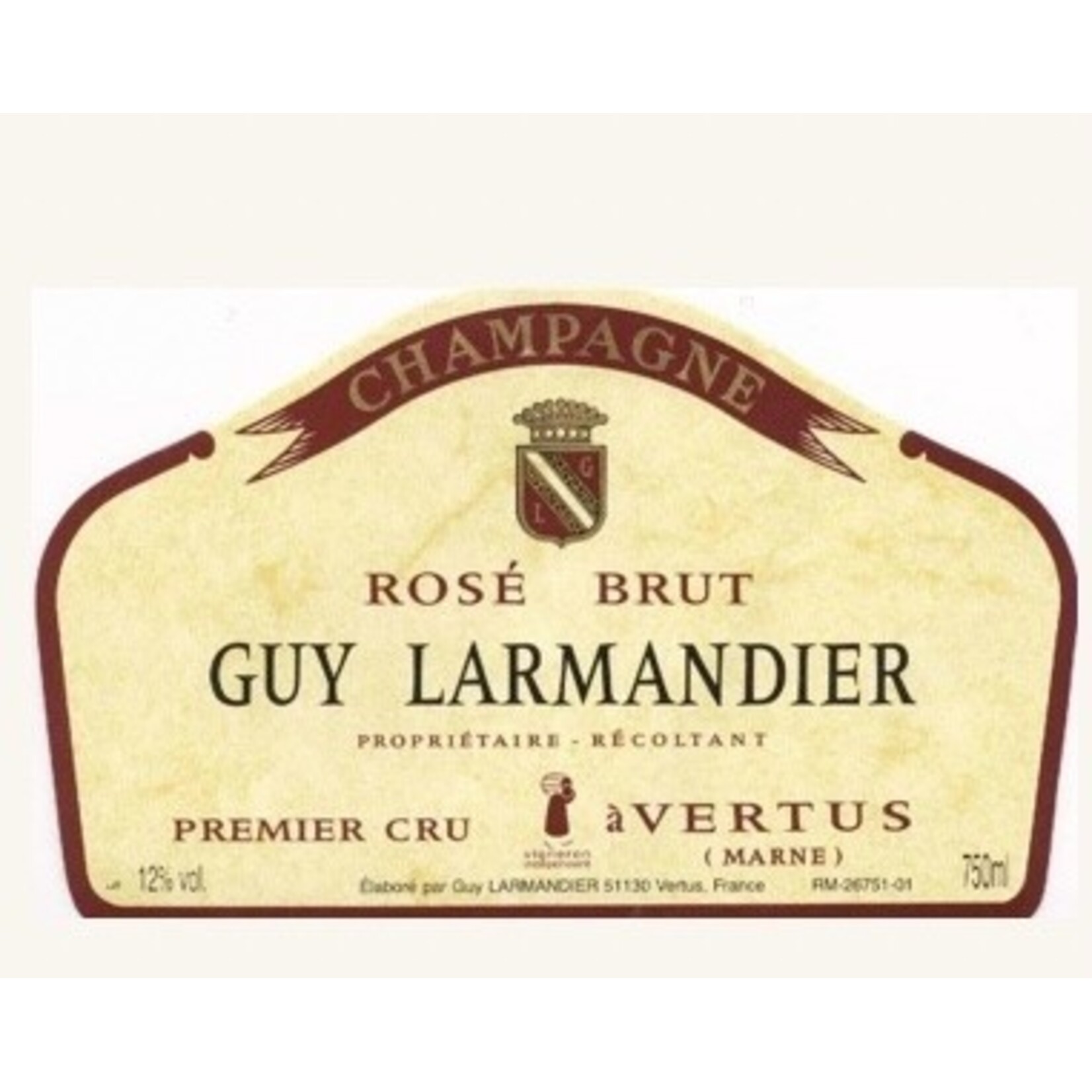Sparkling Guy Larmandier Champagne Vertus Premier Cru Rose Brut NV