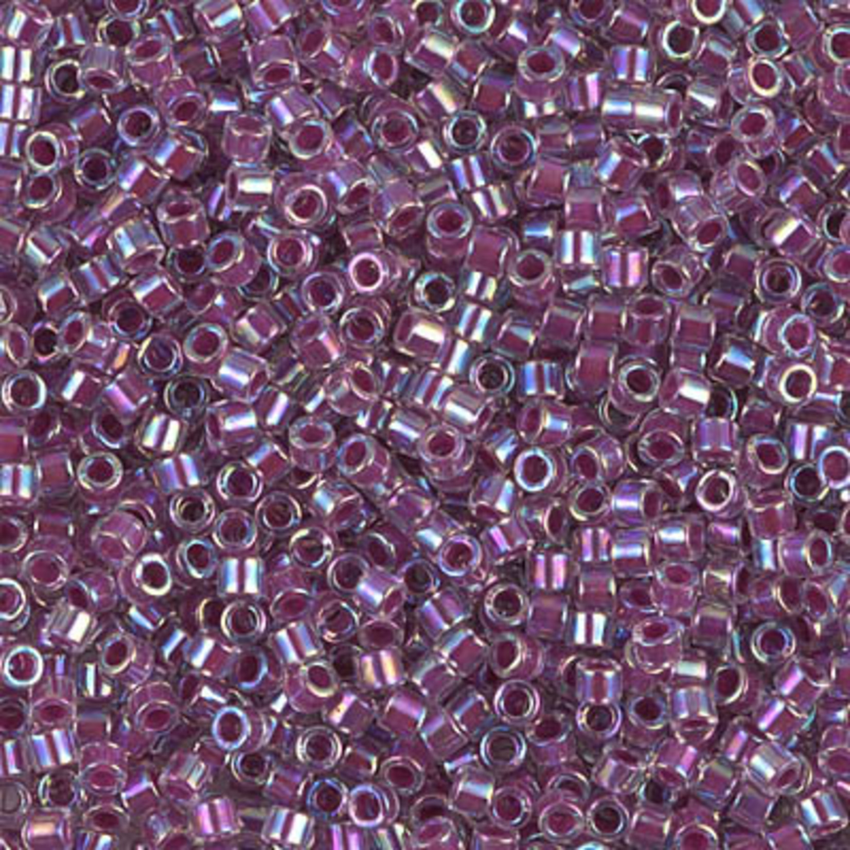 Miyuki 8 GM DBM0056 10/0 Delica: Crystal/Lt Magenta ICL/R