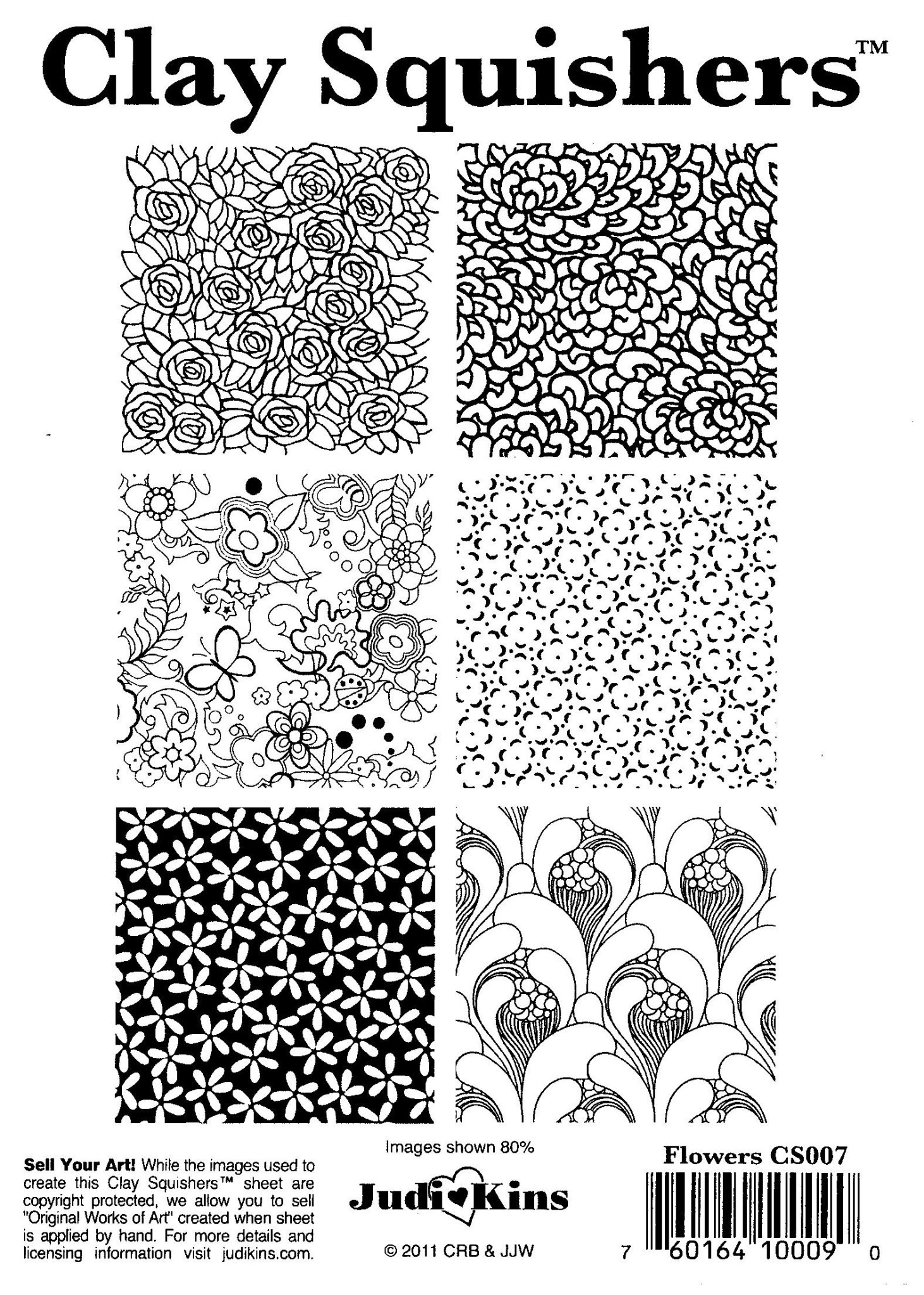 JudiKins Clay Squishers Flowers Blueberry Beads