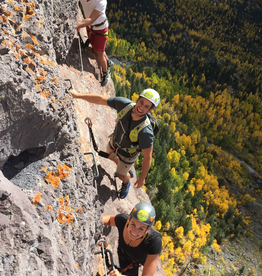 climbing Telluride Via Ferrata