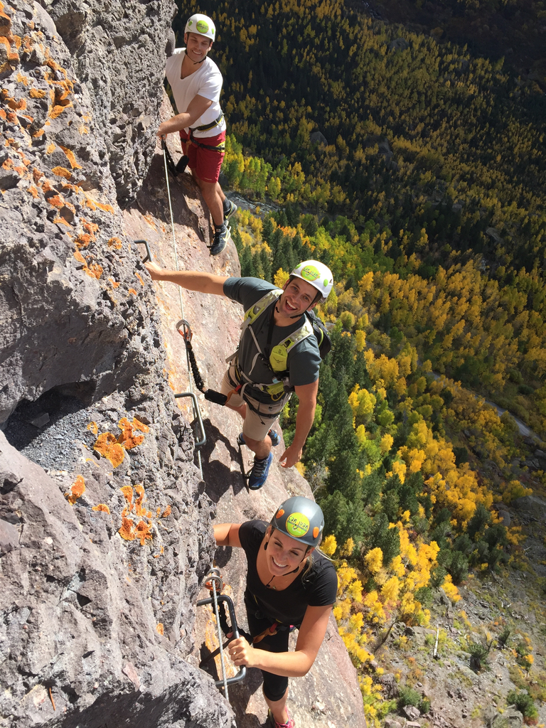 climbing Telluride Via Ferrata