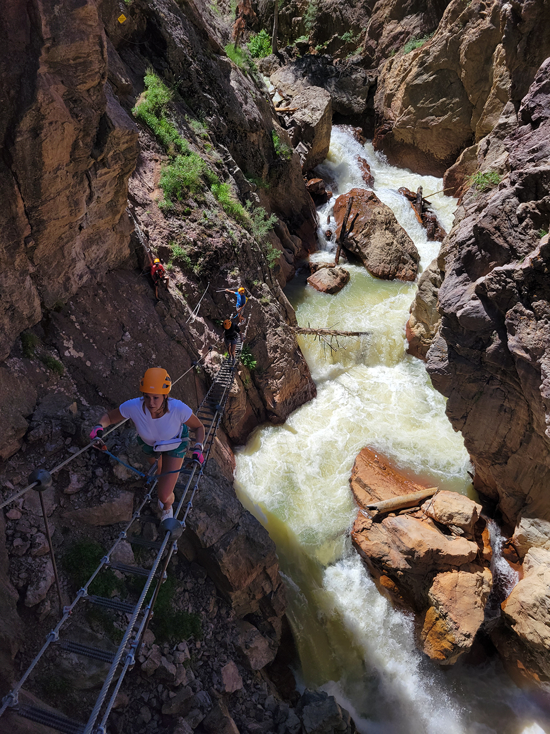 climbing Ouray Via Ferrata-Downstream