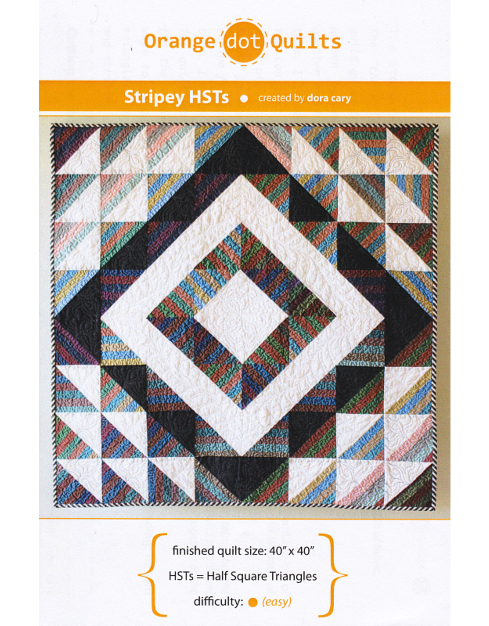 Orange Dot Quilts Stripey Half Square Triangles Quilt Pattern