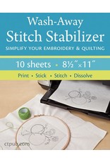 PD ON ORDER-Wash-Away Stitch Stabilizer, Pack of 10 sheets 8.5”x11”