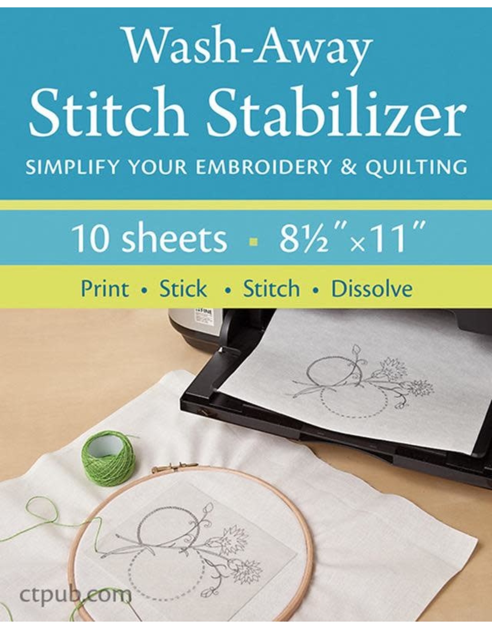 PD ON ORDER-Wash-Away Stitch Stabilizer, Pack of 10 sheets 8.5”x11”