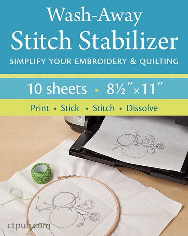 PD Wash-Away Stitch Stabilizer, Pack of 10 sheets 8.5”x11”