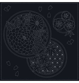 QHTextiles ON ORDER-Sashiko Cloth, Seasons in Navy
