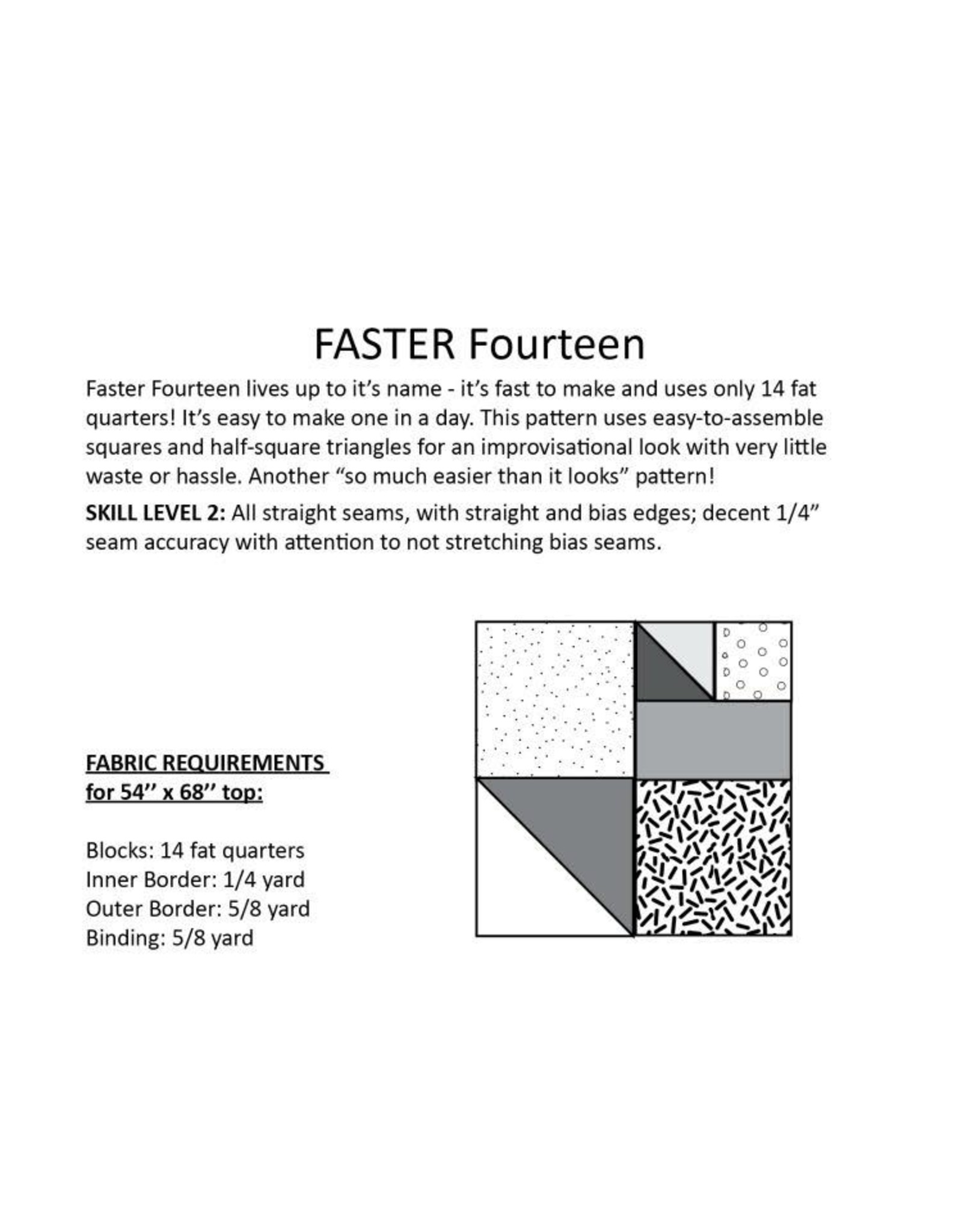 Hunter's Design Studio ON ORDER-Faster Fourteen Quilt Pattern