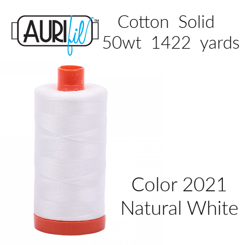 Aurifil 50wt White 100% Cotton Mako Thread