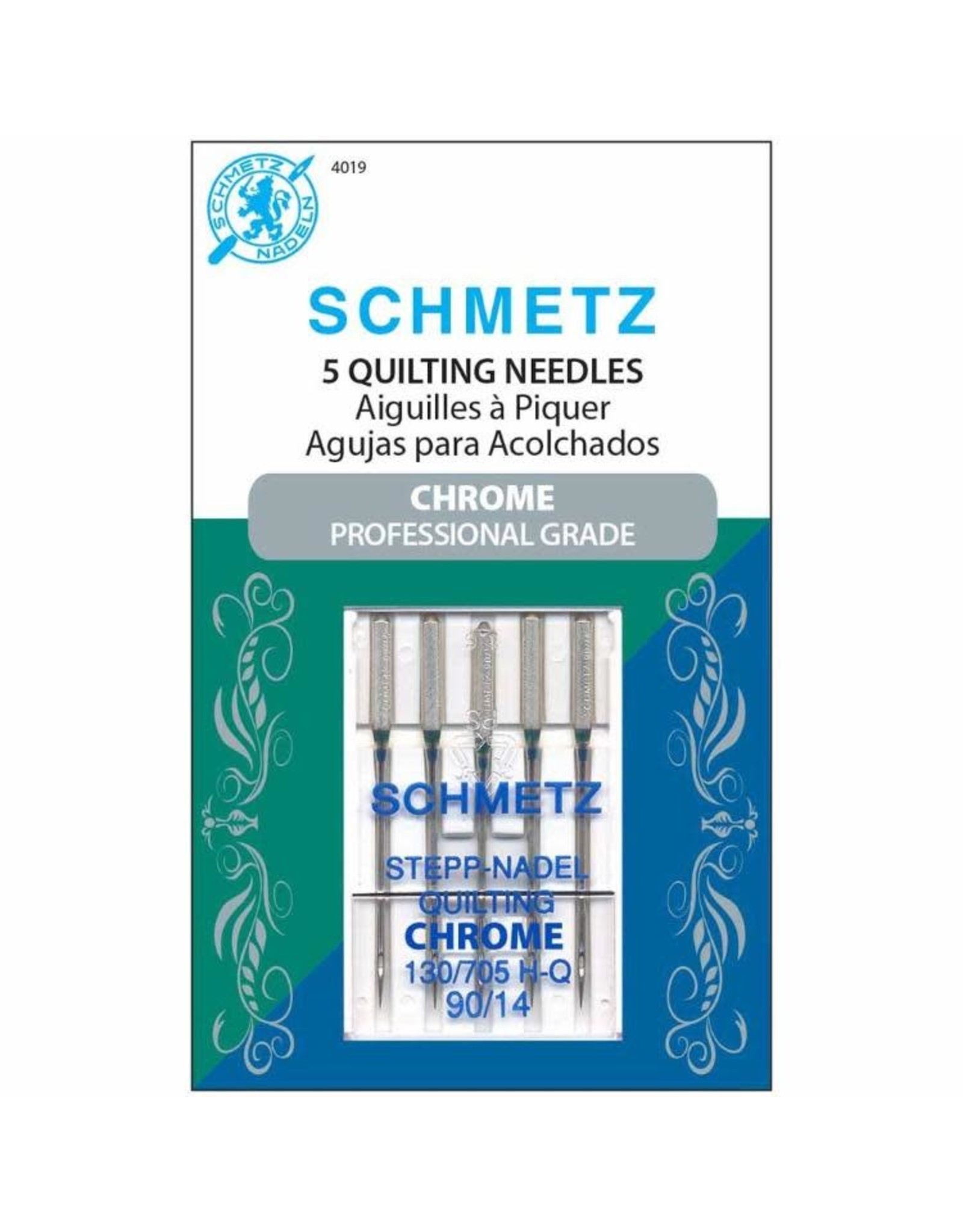 Schmetz Schmetz 4019 Chrome Professional Grade Quilting Needles - 5 count, size 90/14