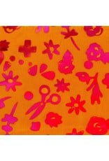 Alison Glass Stitched Handcrafted, Floral in Marigold, Fabric Half-Yards AB-9045-O1