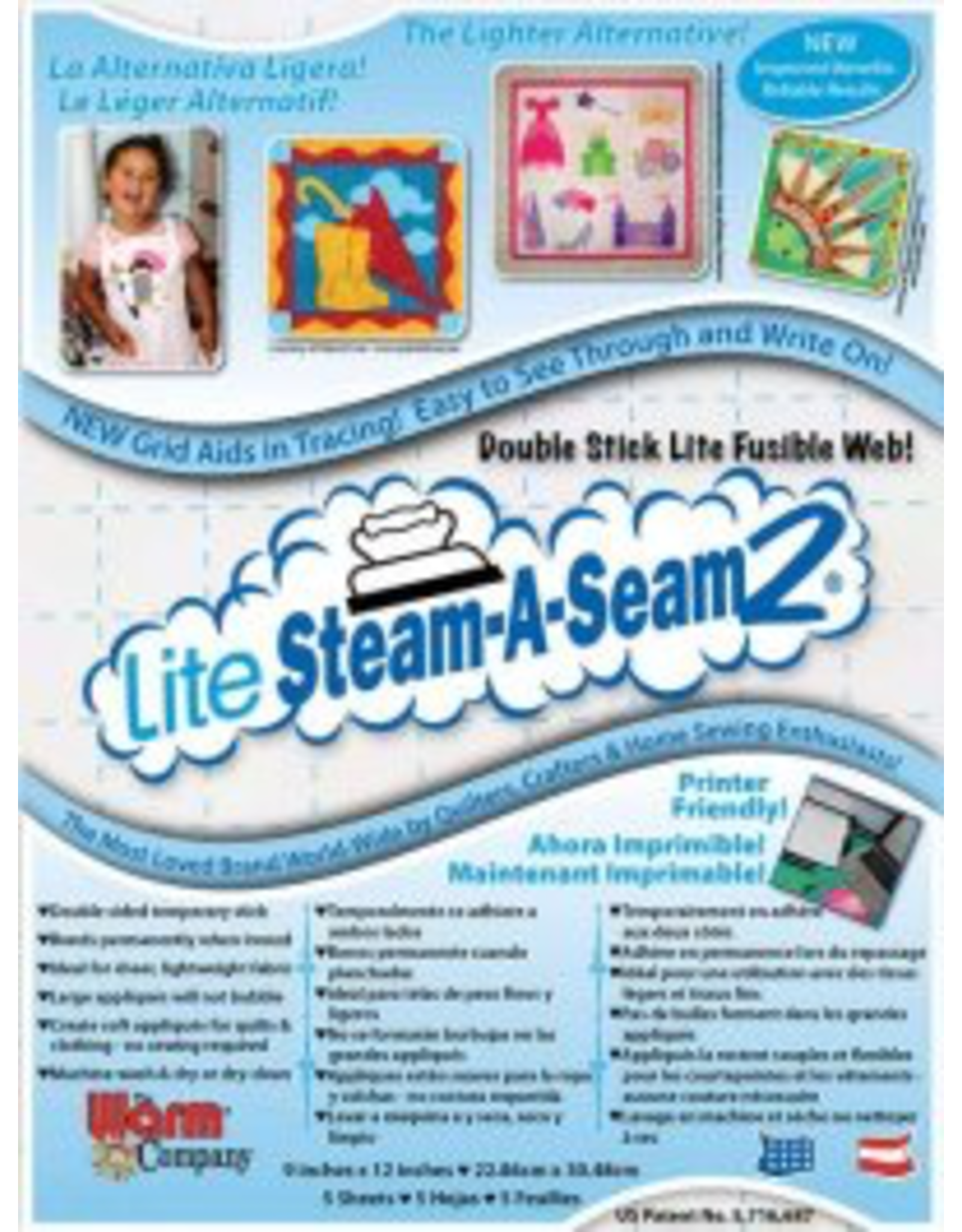 Warm Company ON ORDER-Lite Steam-A-Seam 2: Pack of 5: 9”x12" sheets
