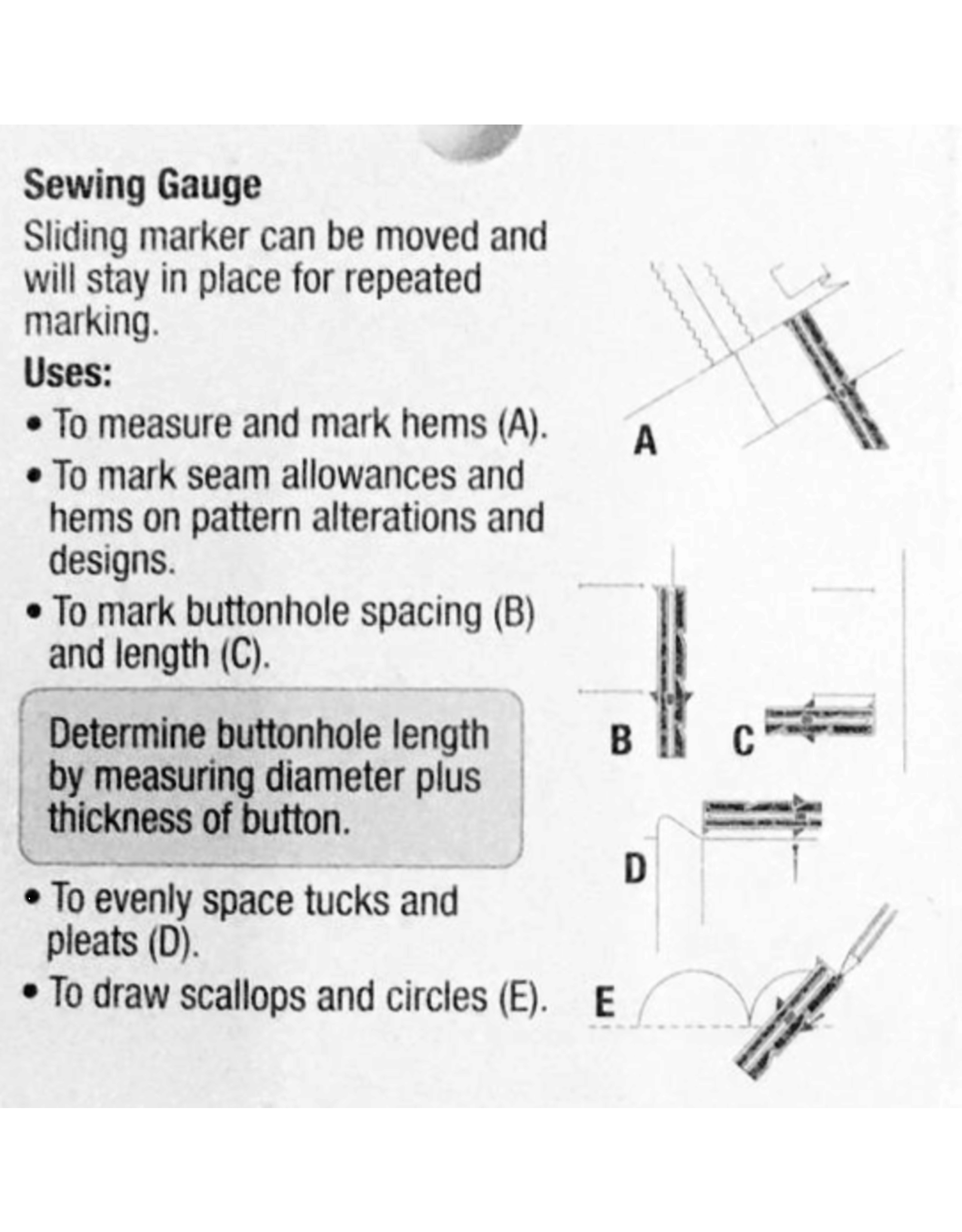 Sewing Gauge Black - Notions