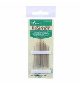 Clover Gold Eye Milliners Needles - Set of 16, Sizes  No. 3-9