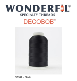 WonderFil Wonderfil DecoBob Thread, 80wt poly, 2000m DB101-Black