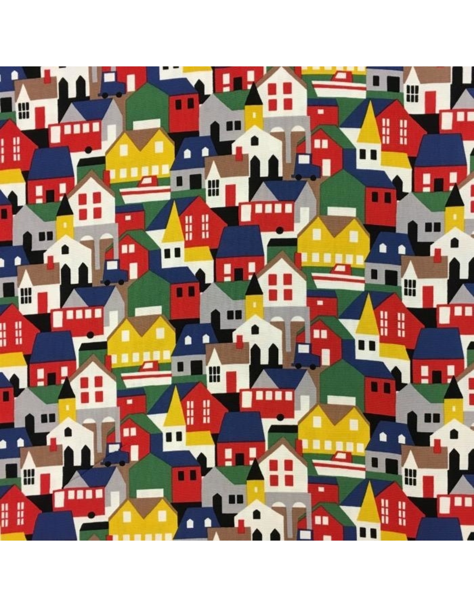 Hokkoh, Japan Canvas, Houses in Multi, Fabric Half-Yards 311-1230-1-A