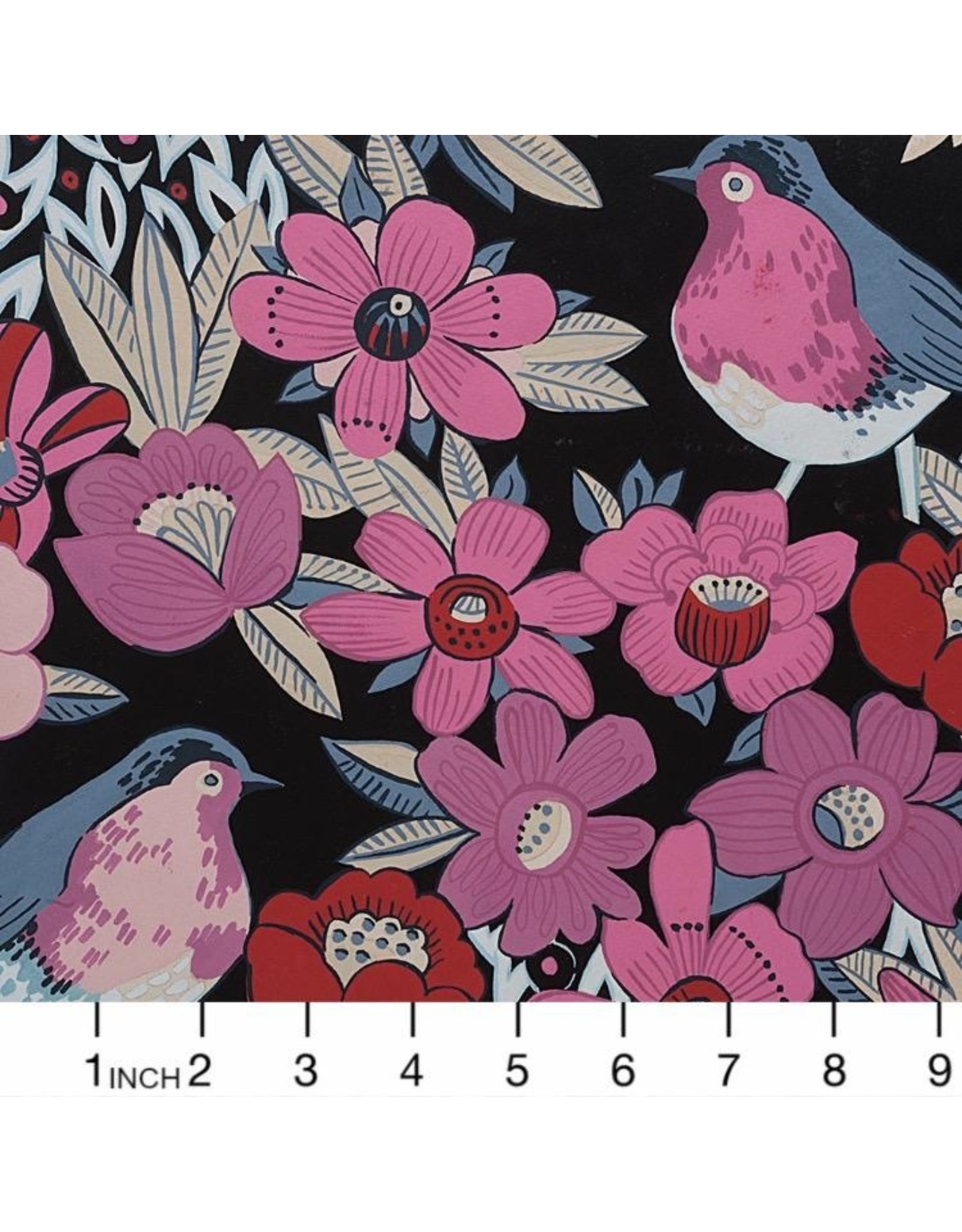 Purple and Pink flowers Fabric by the Half Yard Yardage