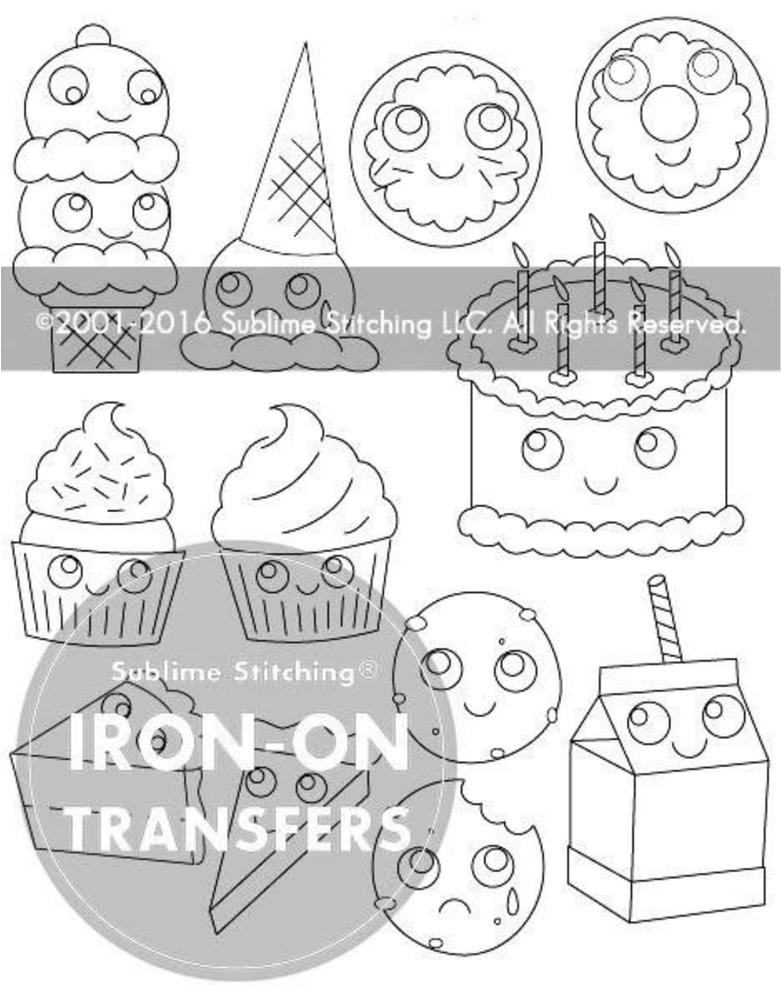 Embroidery Iron-On Transfers, Sweet Treats, from Sublime Stitching