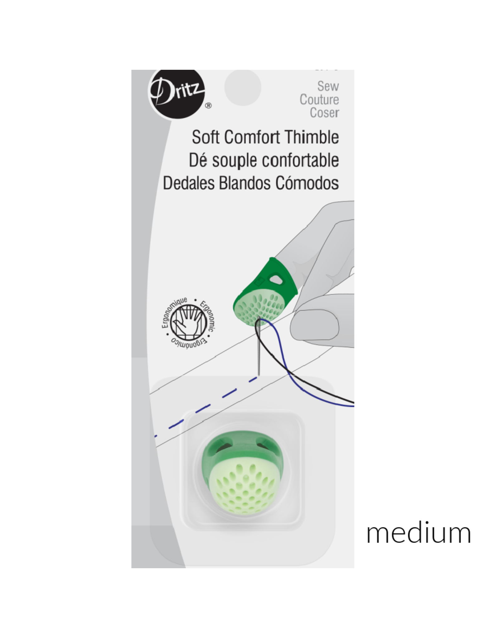 Dritz Soft Comfort Thimble, Size Medium