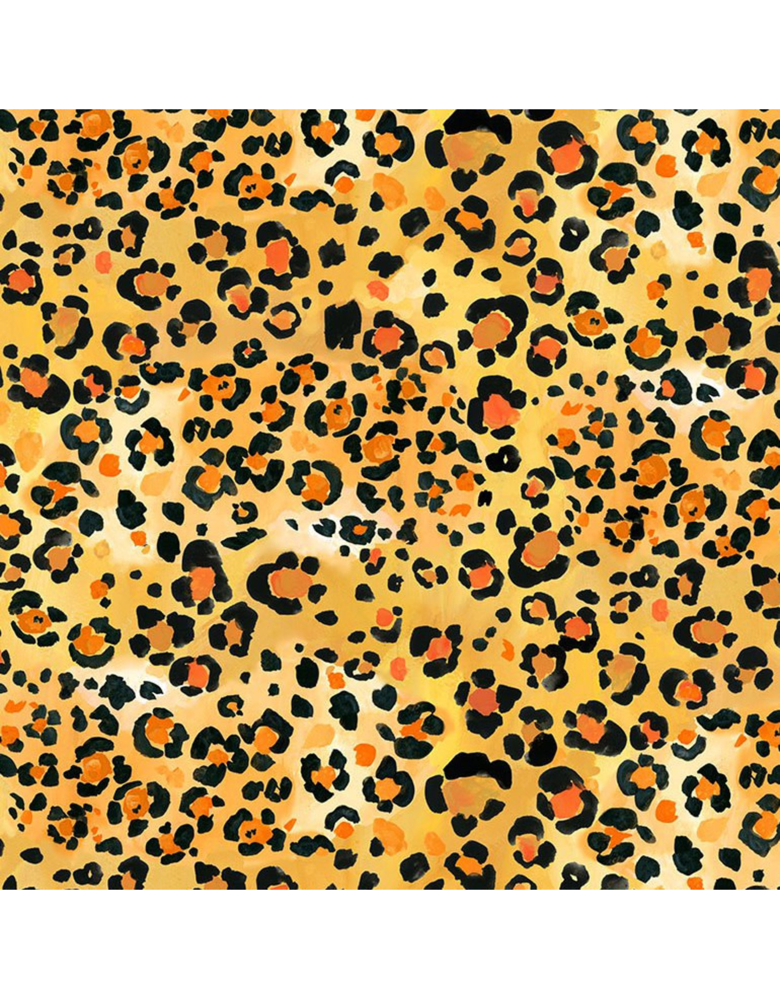 August Wren Paradise Found, Leopard Skin in Gold, Fabric Half-Yards