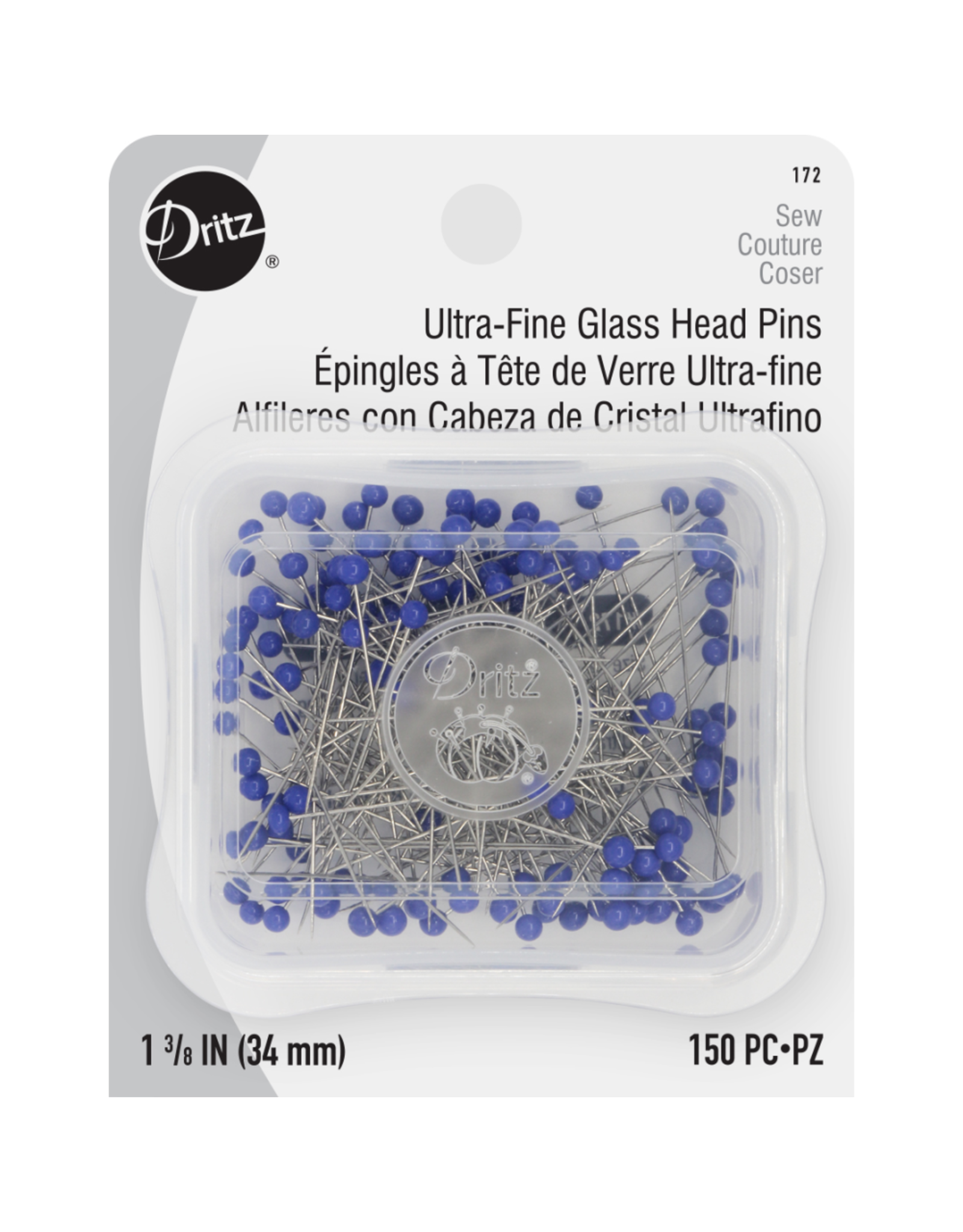 Dritz Ultra Fine Glass Head Pins, 1-3/8", 150ct.