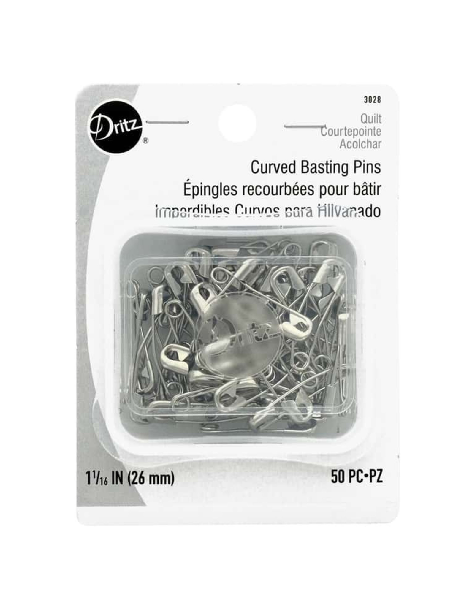 Dritz ON ORDER-Curved Basting Safety Pins - Sz 1  (1 1/16") - 50ct.