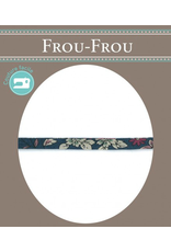 Frou-Frou, France Spaghetti Strap Cord, Fleuri by Frou-Frou in Navy, sold by the 1/2 yard