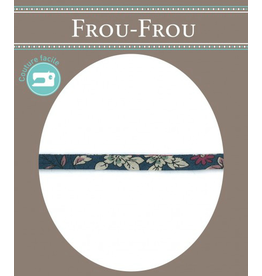 Frou-Frou, France Spaghetti Strap Cord, Fleuri by Frou-Frou in Navy, sold by the 1/2 yard