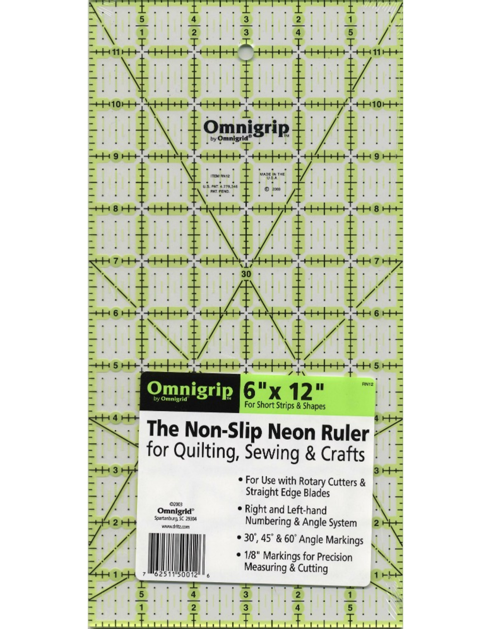 Omnigrip Non-Slip Ruler 6 x 12 - Picking Daisies