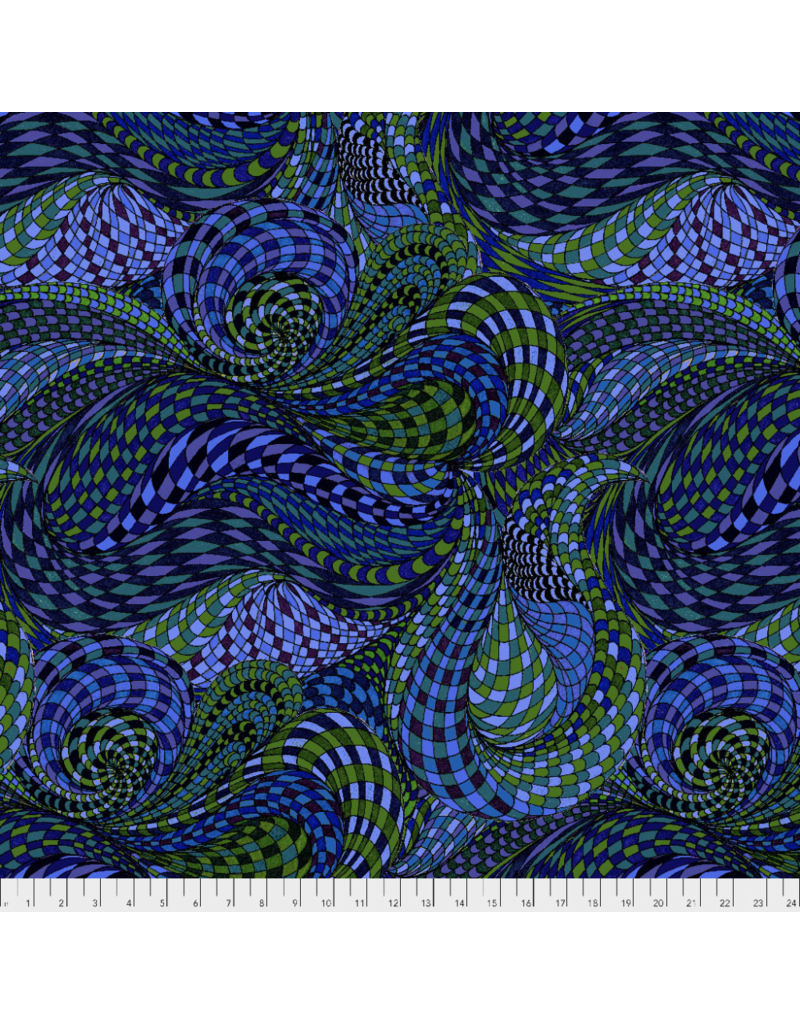 Adrienne Leban BioGeo-1, Blue Algae in Blue, Fabric Half-Yards