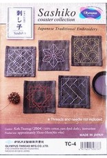 Japan Import ON ORDER-Sashiko Coaster Collection, Navy Blue dyed cloth made of 100% Cotton.