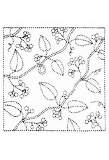 Japan Import Sashiko Cloth, Hana-Fukin (Nuts) in White No.13