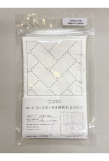 Japan Import Sashiko Cloth, Makes 4 Coasters in White