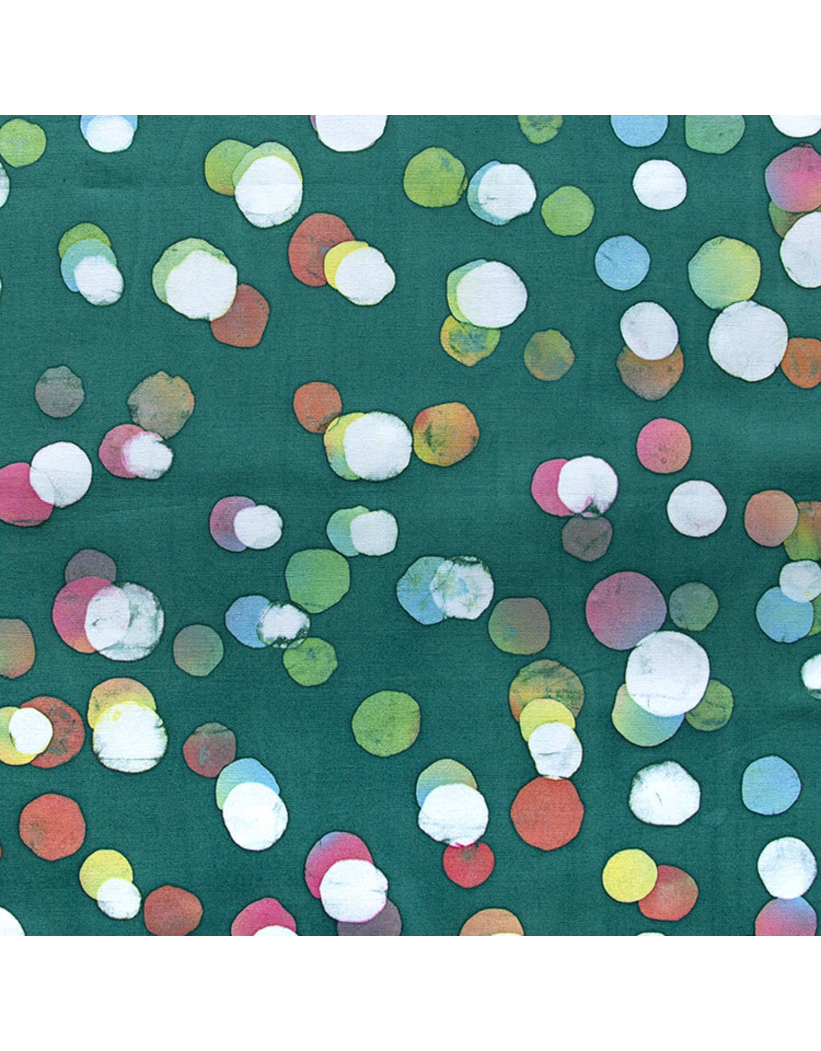 Northcott Color Me Banyan: Cotton Batik, Dot Necessities in Forest Green, Fabric Half-Yards