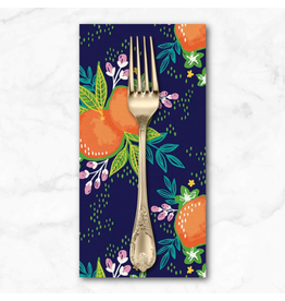 PD's Paintbrush Studio Collection Citrus House, Grove Bouquet in Navy, Dinner Napkin